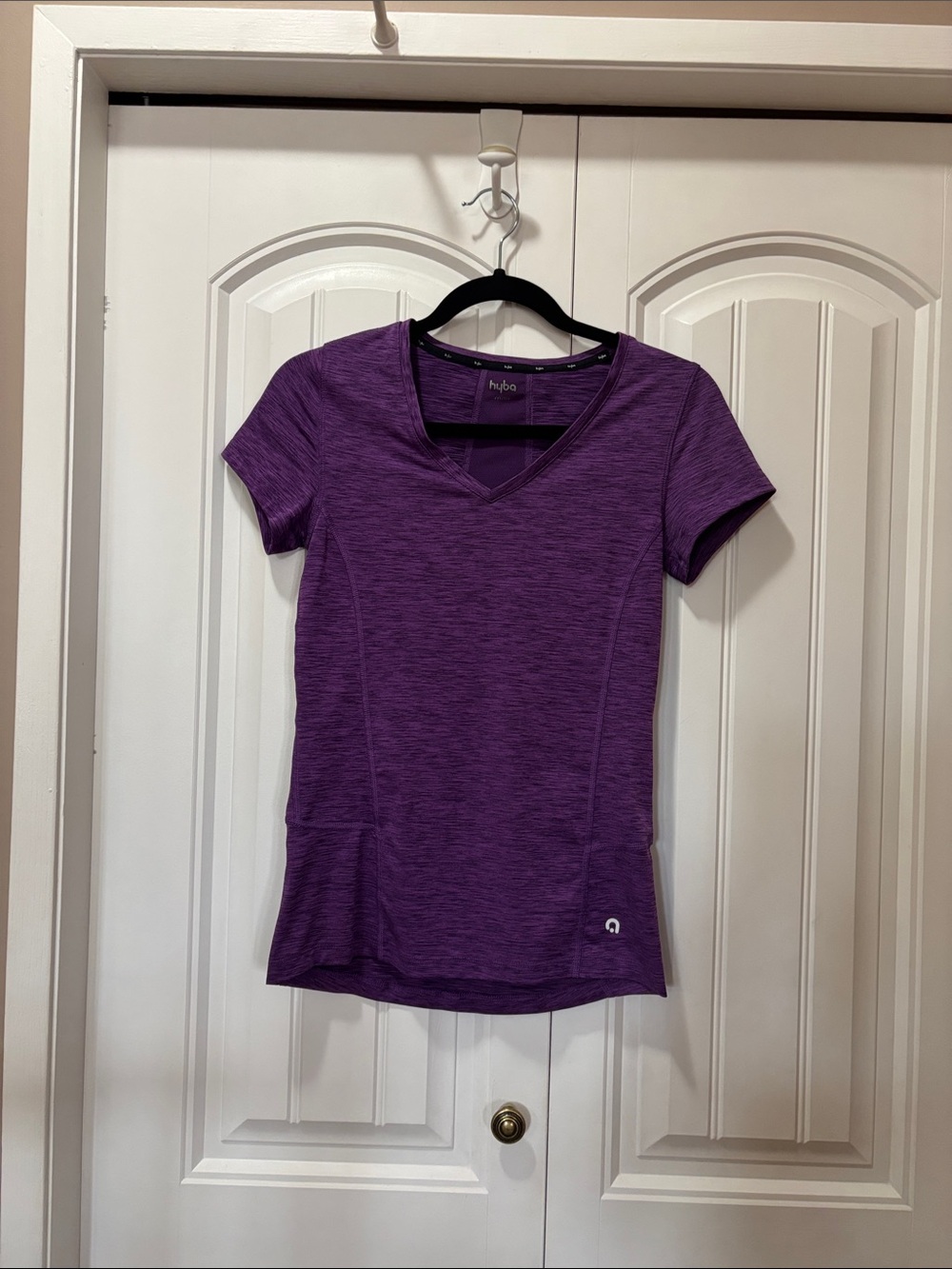 Hyba Purple Short Sleeve V-Neck Active Tee
